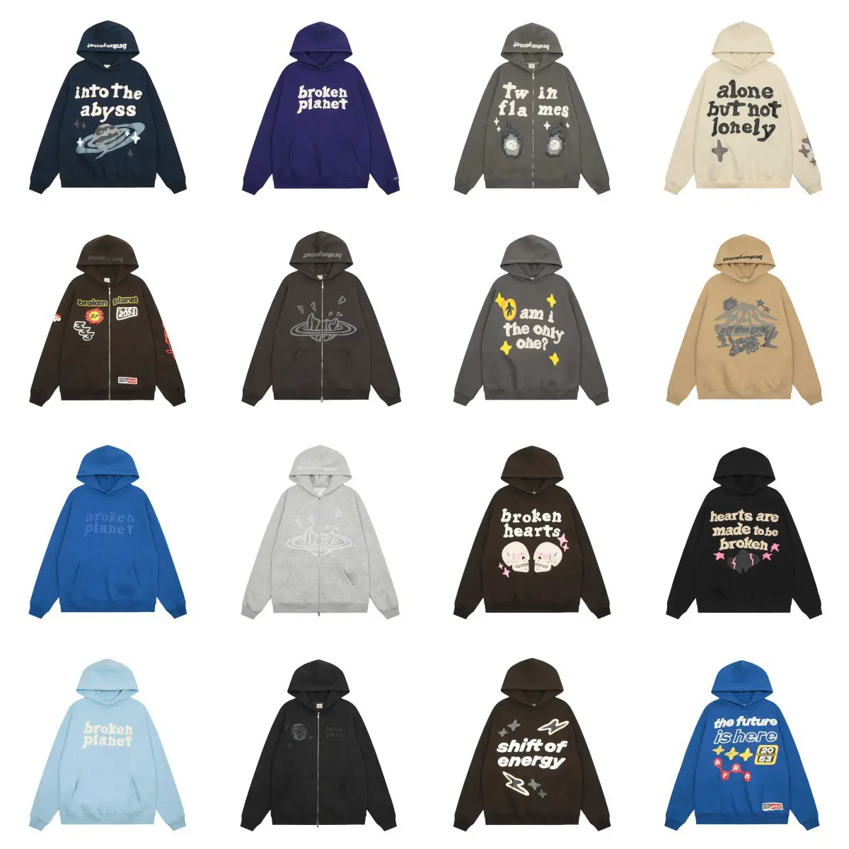 American high street foam letters printing fall and winter padded couples loose pullover sweater