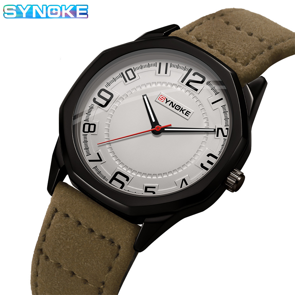 Factory Goods Synoke Quartz Watch Sports Retro Fashion Simple Design Belt Student Polygonal Watch