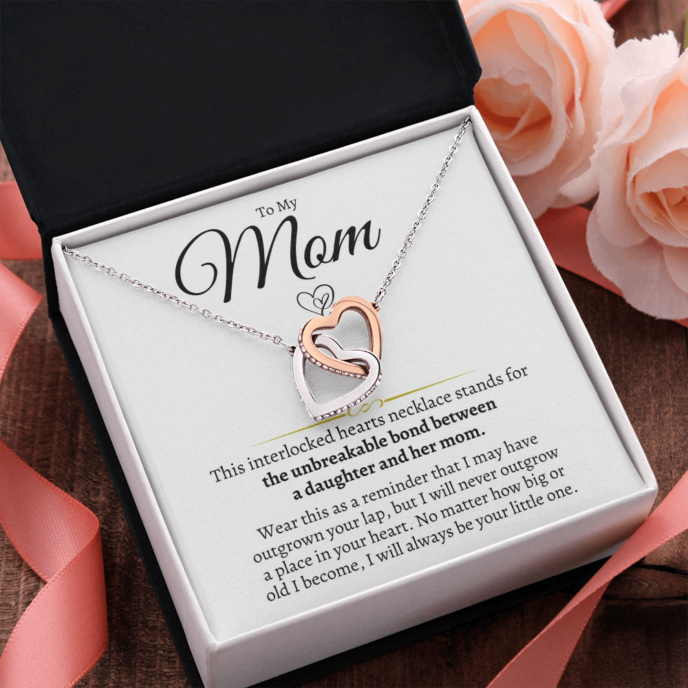 European and American Cross-border Hot Sale Double-ring Hollow Color Love Necklace To My Mom Women's Necklace with Card