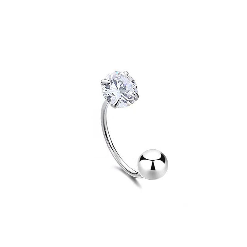 Cross-border new products simple spiral C- shaped titanium steel earrings female ultra-flash zircon five-pointed star nose nail lip nail jewelry wholesale