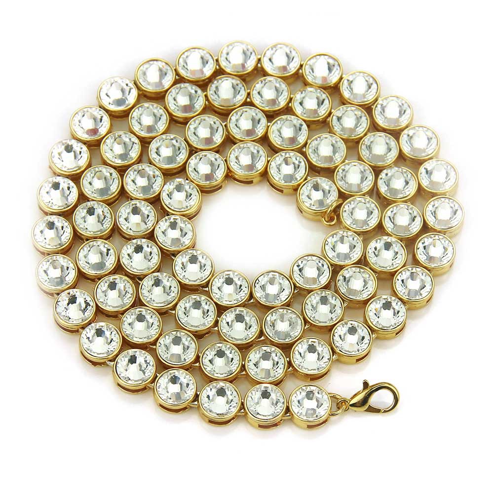 AliExpress European and American Hip Hop Large Diamond Long Necklace Fashionable Personalized Men's Hip Hop Rap Street Dance Jewelry
