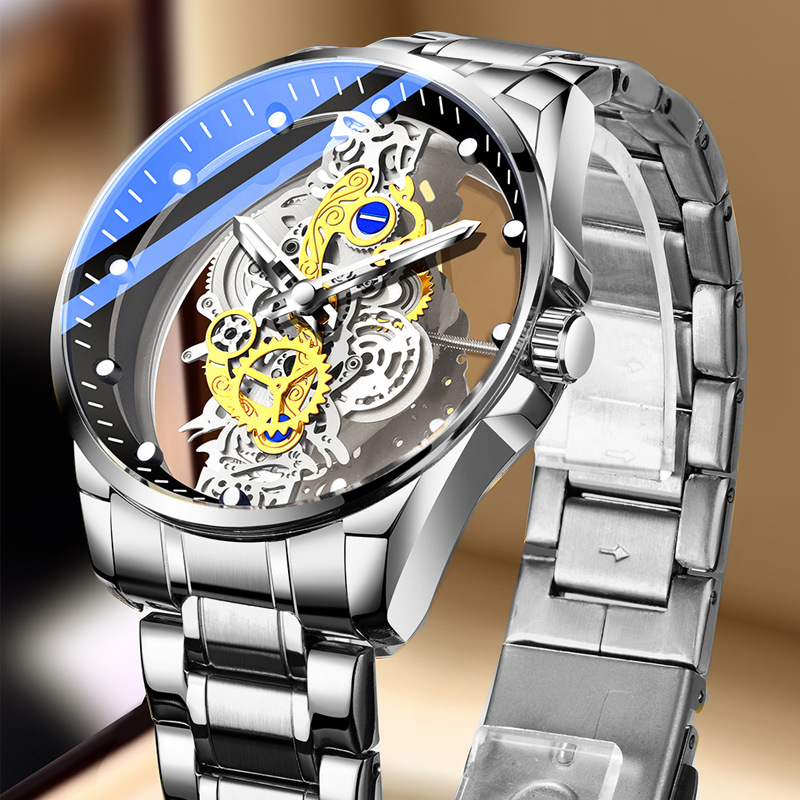 Trig New Double-Sided Hollow Fully Automatic Movement Non-Mechanical Watch Tourbillon Watch Men's Watch Dropshipping