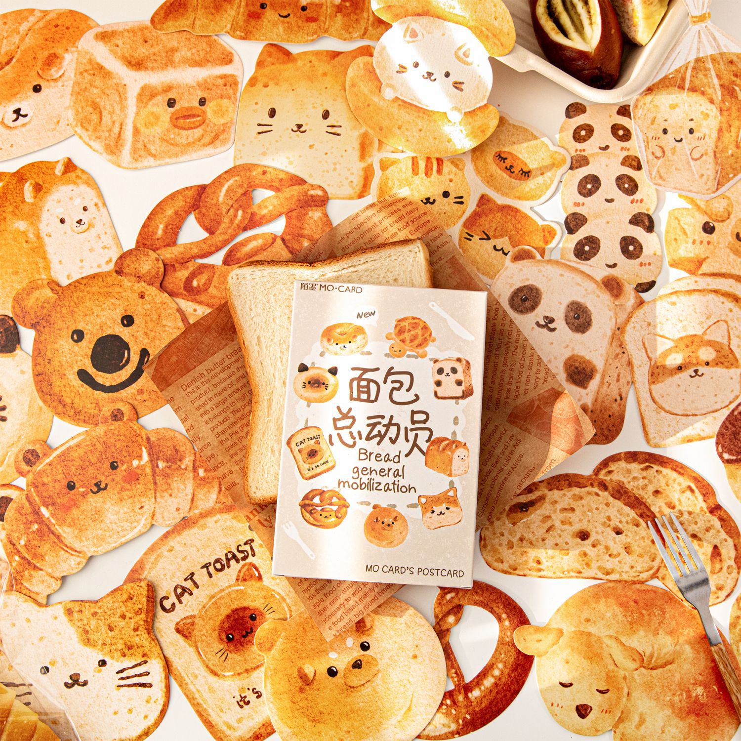 Momo cute special-shaped postcard bread story cartoon cute illustration student gift blessing message card