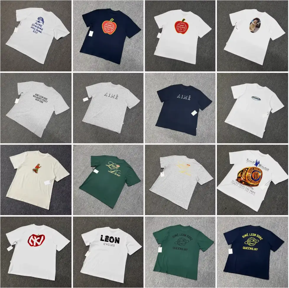 Aime Leon Dore Ald Letter Print Cross-Border Trade Unisex Summer Trendy Brand Round Neck Short-Sleeve T-Shirt
