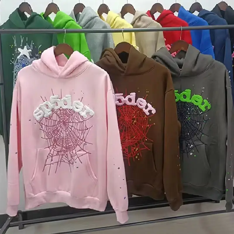 Overseas Spot High Quality 450g Velvet Hoodie 55555 Foam Trendy Brand Sp5Der Sweatshirt Cross-Border Direct Supply