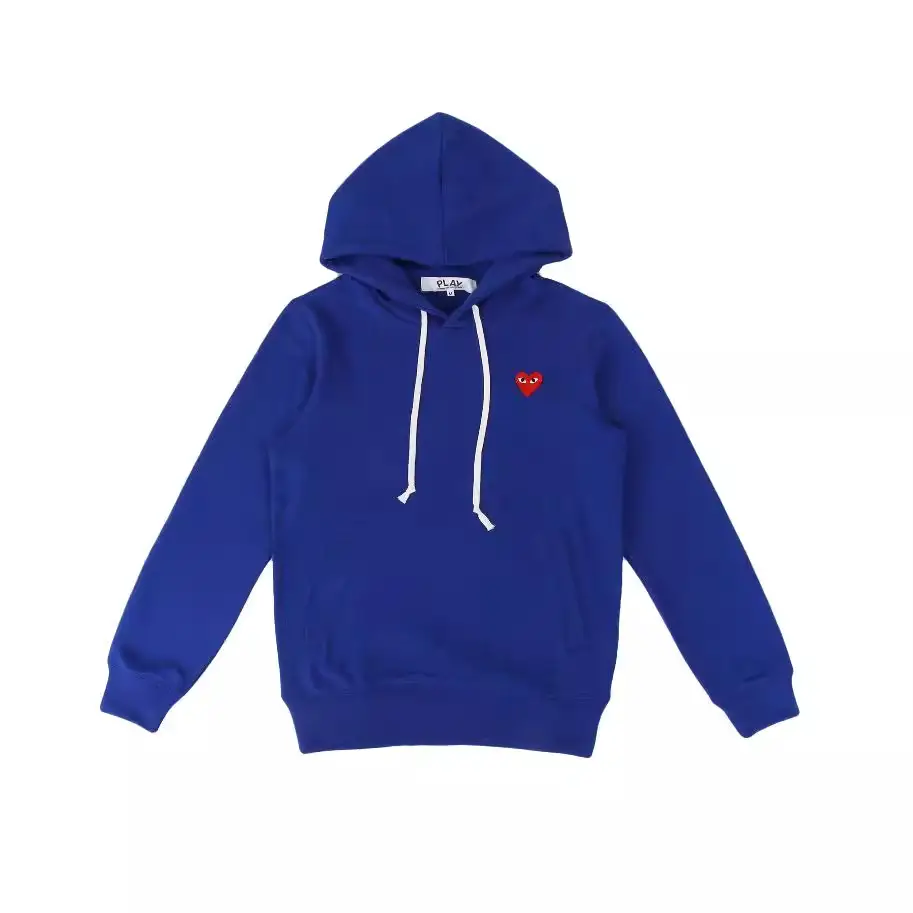 HEYPLAY Japanese tide peach heart jacket 18 years blue pullover hooded sweatshirt men and women models red heart couple costume