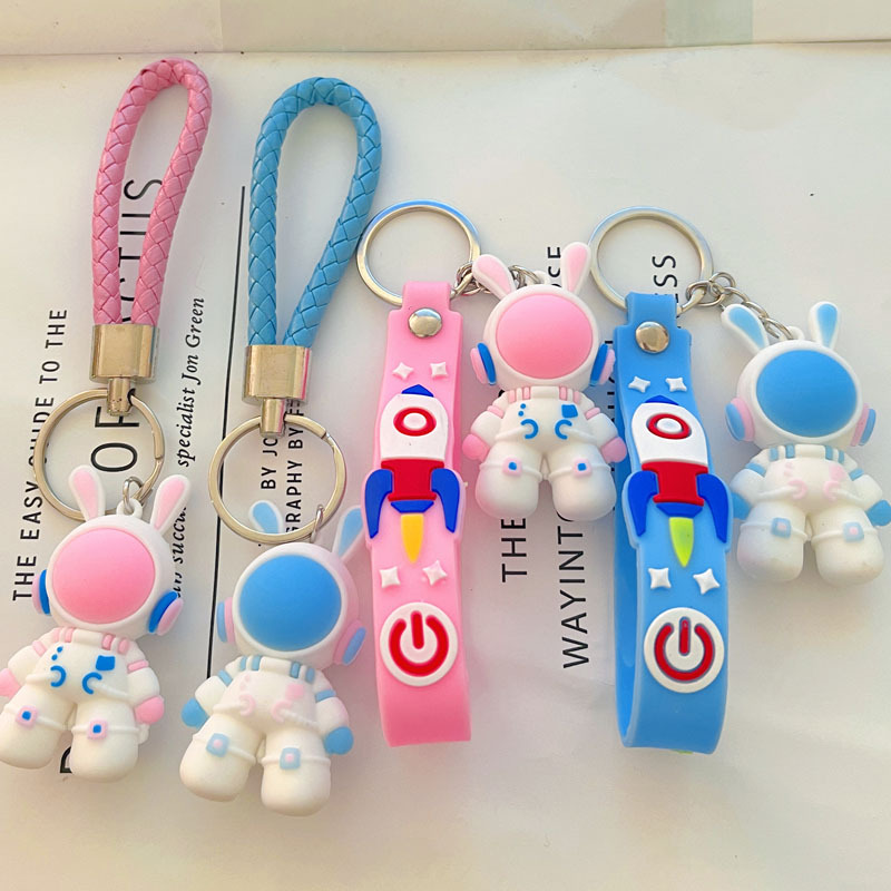 Trendy Cartoon Astronaut Doll Space Rabbit Keychain Cute Astronaut Bag Pendant Event Gift Keychain