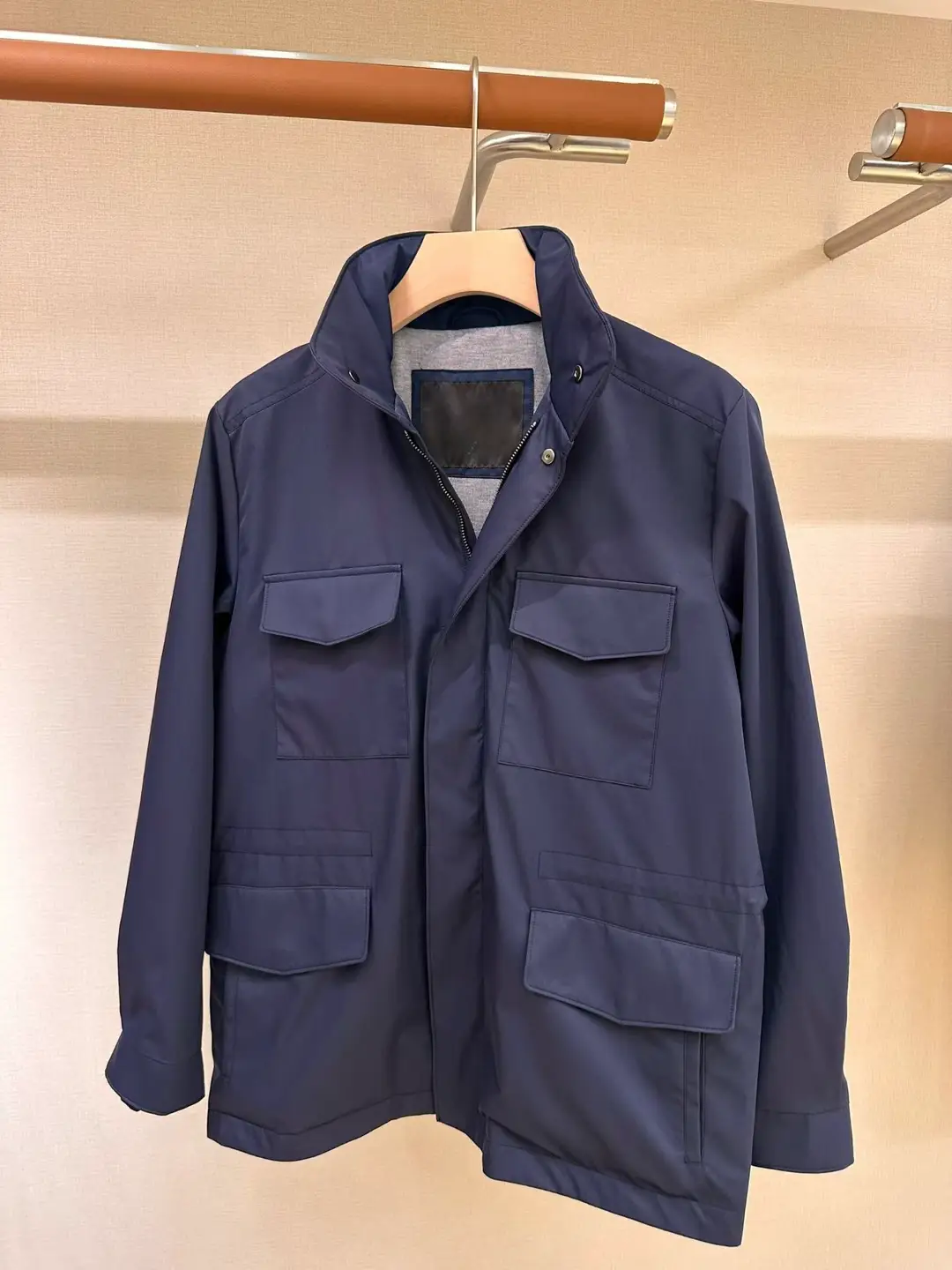 Town Shop Old Money L/P Men's Autumn/Winter Casual Double Zipper Cashmere Lined Stand Collar Traveler Jacket