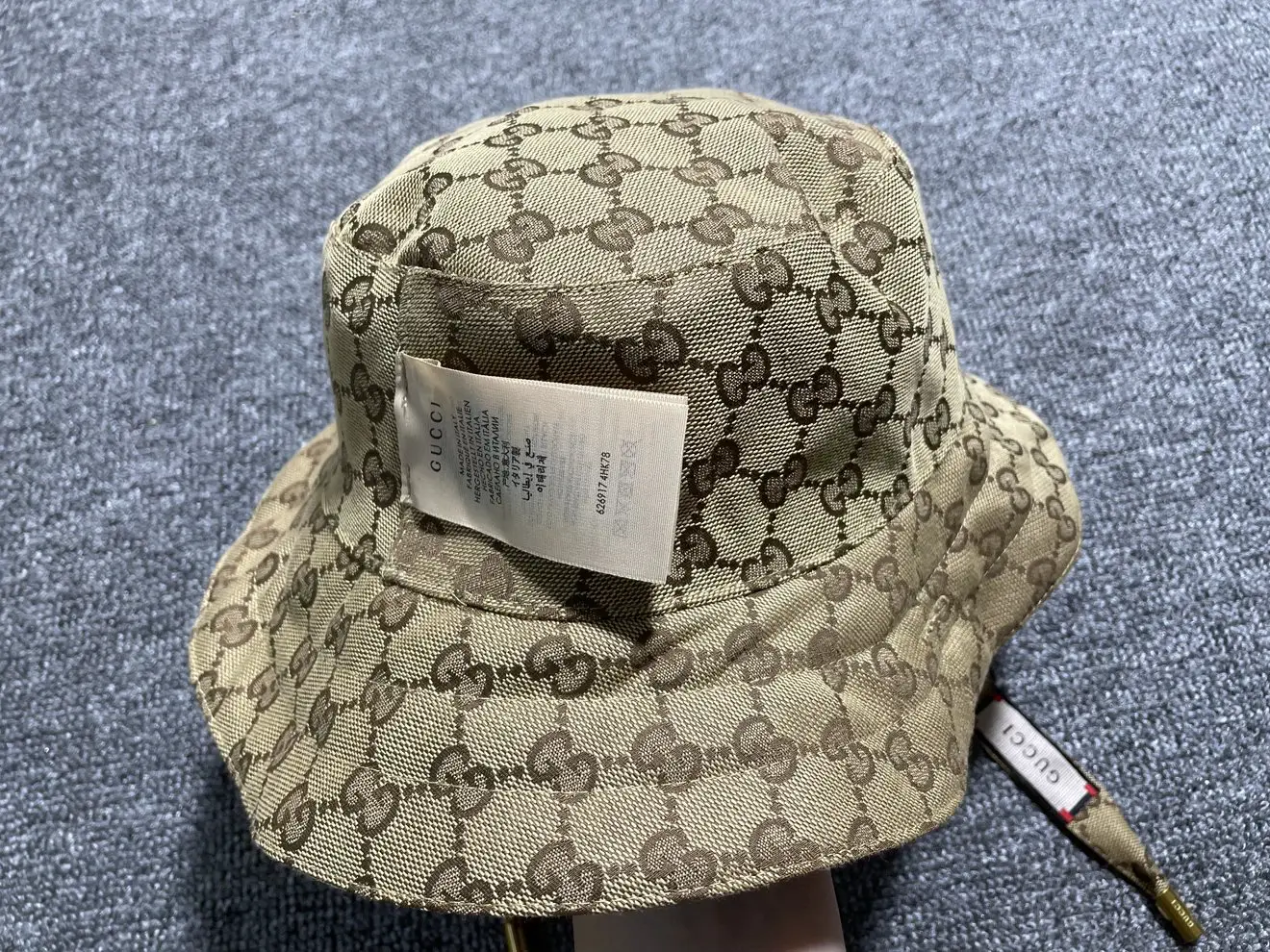 GUCCI GG 帆布和尼龙双面渔夫帽 棕色