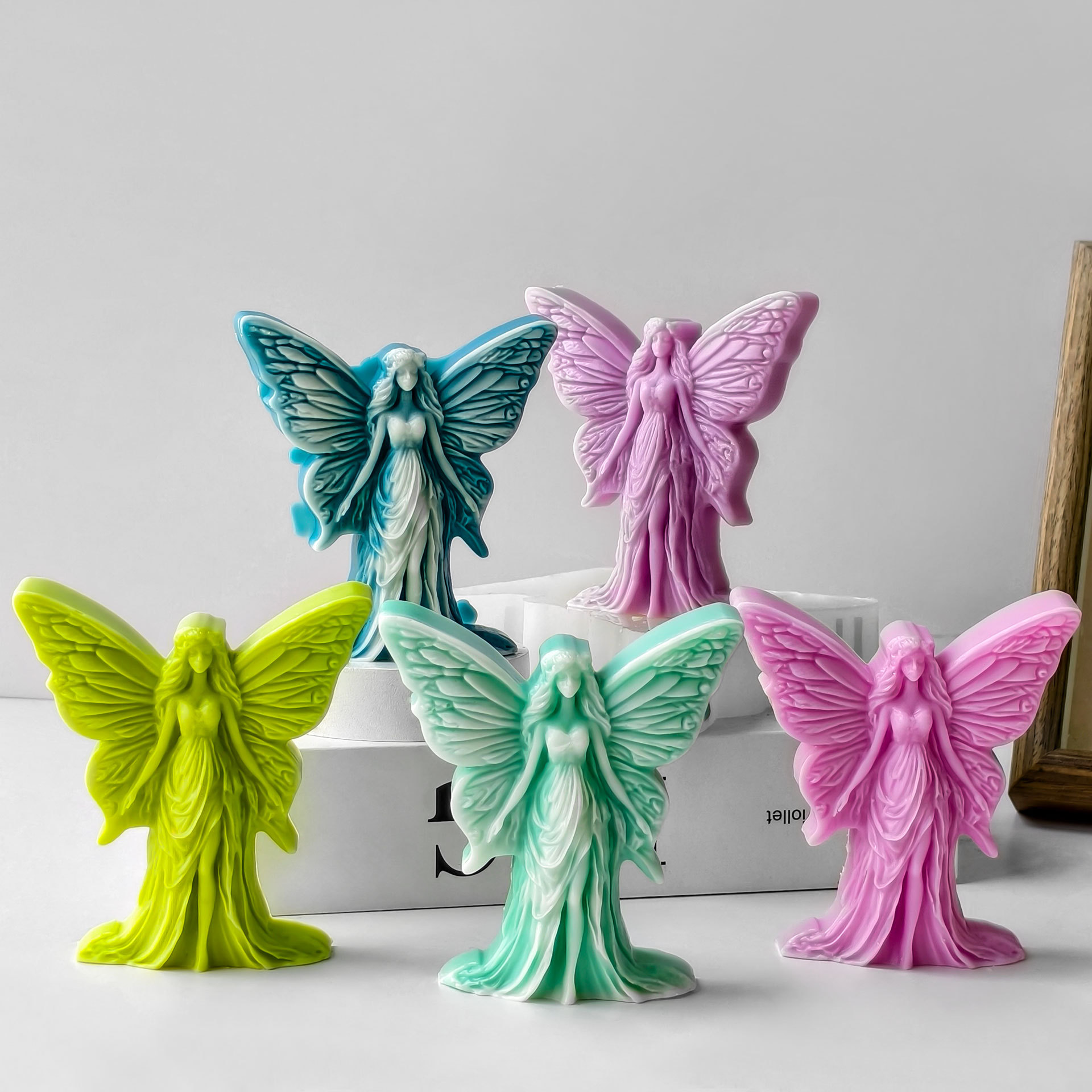 Jiahuimei Butterfly Aromatherapy Candle Silicone Mold DIY Flower Fairy Butterfly Gypsum Ornaments Cross Border Abrasives