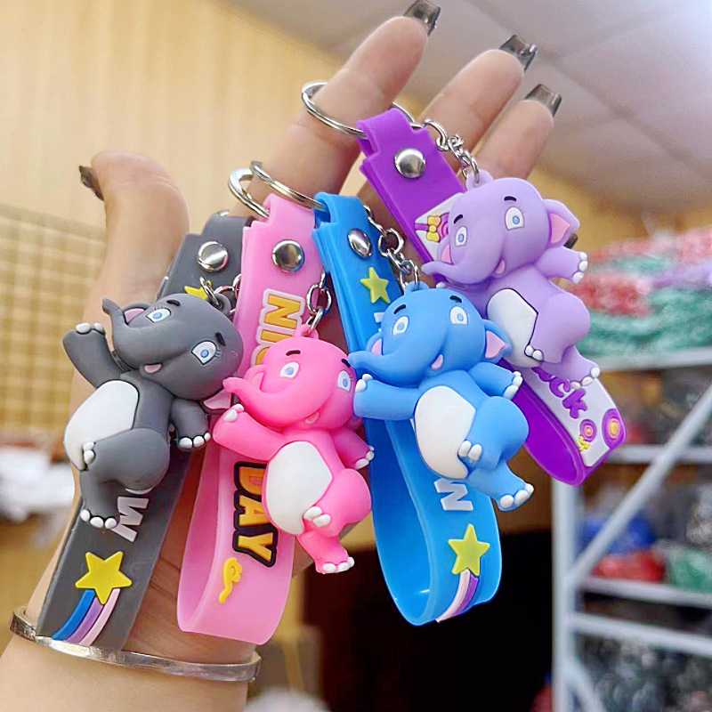 New Creative Cartoon Elephant Doll Keychain, Men's and Women's Bag Pendant, Cheap Small Gifts Wholesale, Holiday Pendant