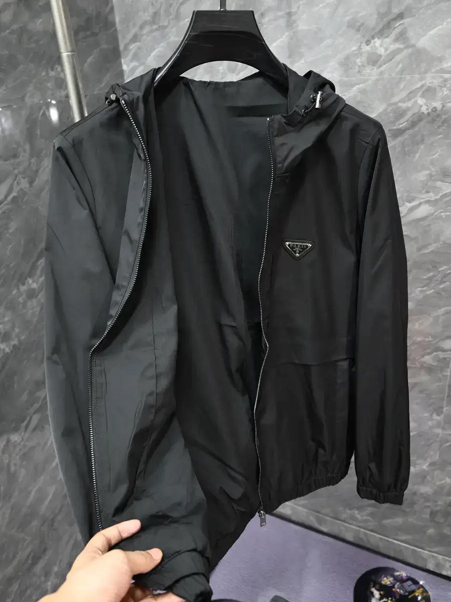 Spring and Autumn New arrival pure color jacket Men's European Luxury Trendy Brand silm Youth Plus size High-Quality Hooded Outwear