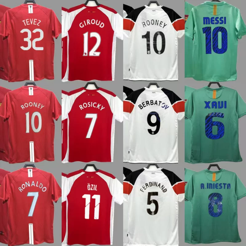 Retro Football Uniforms, Classic Nostalgic Replica Jerseys, Short-Sleeved Sportswear