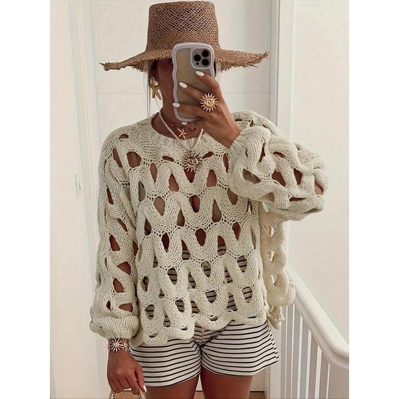 X 27552L Women's Loose Long Sleeve Sweater Women's Casual Sweater