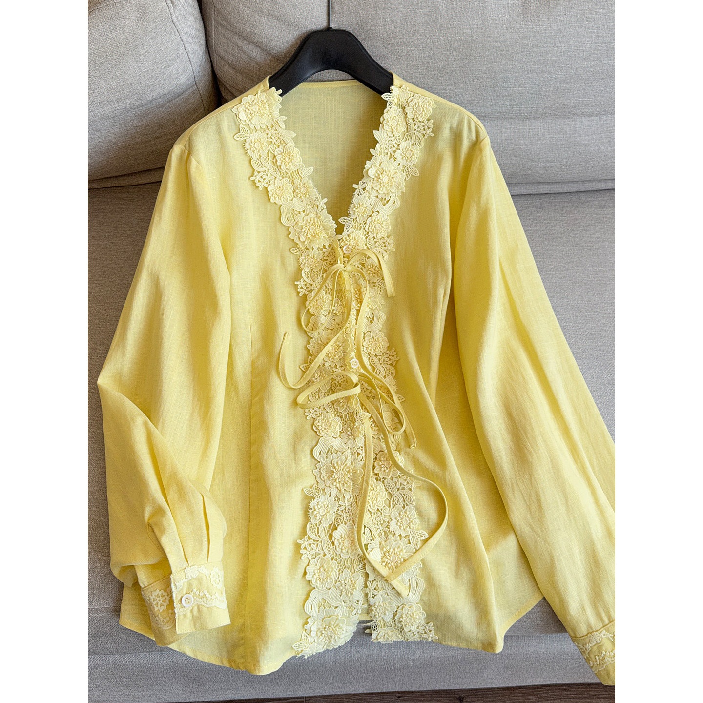 2026 Spring New Casual Tencel Short Fairy-Like Three-Dimensional Lace Cardigan Jacket Shirt for Women Wholesale N5Dt612