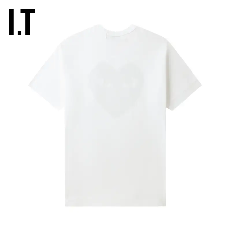 It CDG Play Comme Des Garcons Rei Kawakubo Couple Love Logo Decoration Short Sleeve T-shirt