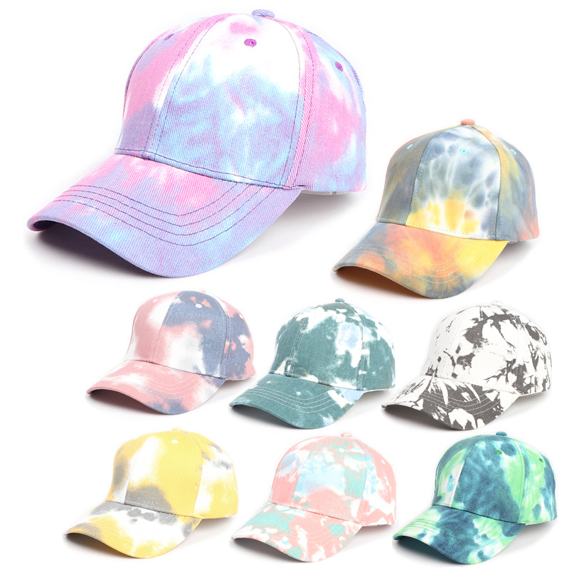 European and American New Tie-Dye Gradient Baseball Cap Men's and Women's Korean Style Street Color Cap Spring and Summer Sunshade Hat Trendy