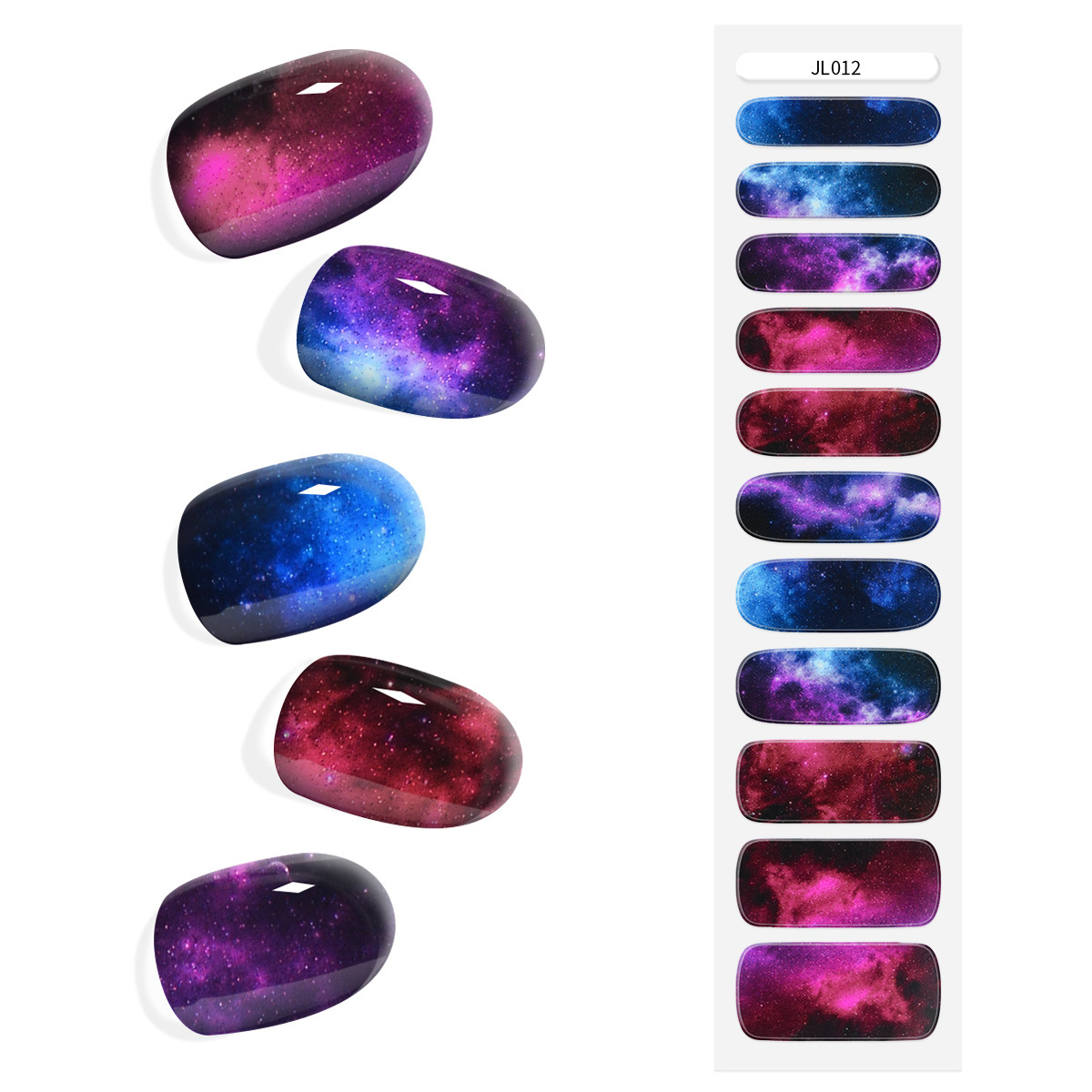 European and American Manicure Stickers Cross-Border Direct Supply Starry Sky Style Nail Polish Film Gel Nail Phototherapy Nail Stickers Gel Manicure Stickers