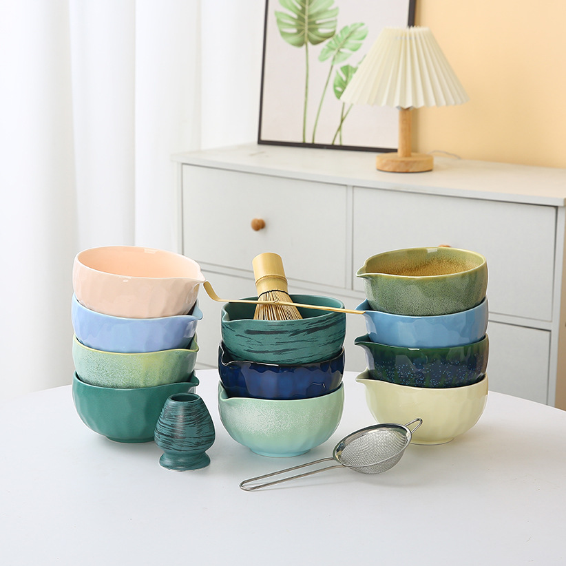 Ceramic Matcha Tea Set suit Japanese-style Matcha Ceremony Mixer Baibenli Tea