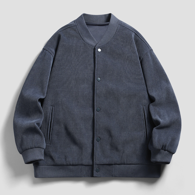 Trendy men's spring and autumn casual all-match baseball uniform corduroy jacket thickened new youth Korean style jacket plus size Winter