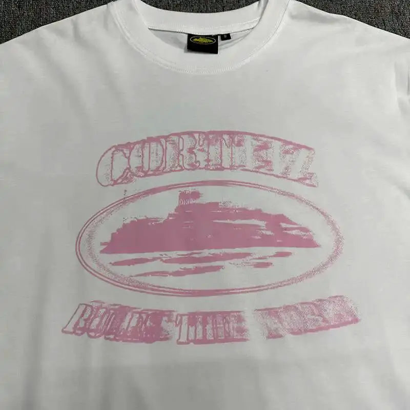 Vlone Fog Alcatraz Corteiz American Retro Short-Sleeve T-Shirt for Men, Summer Loose Fit Couple's Top for Women