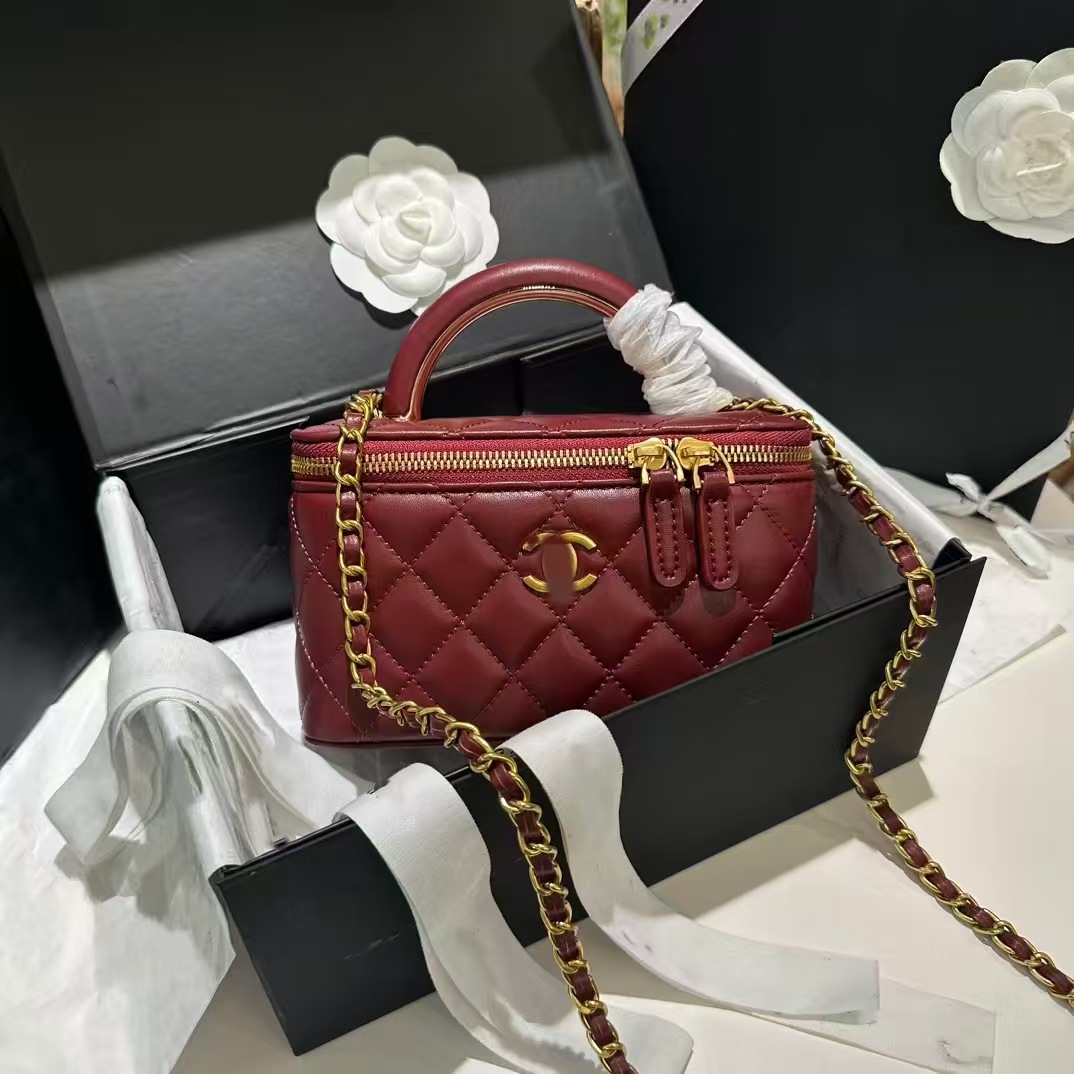 Cross-Border Fashion Chanel-Style Handle Box Makeup Bag 2026 New Model Quilted Chain Versatile Shoulder Crossbody Small Bag QC-Foto von 1688 auf Qualit.ly