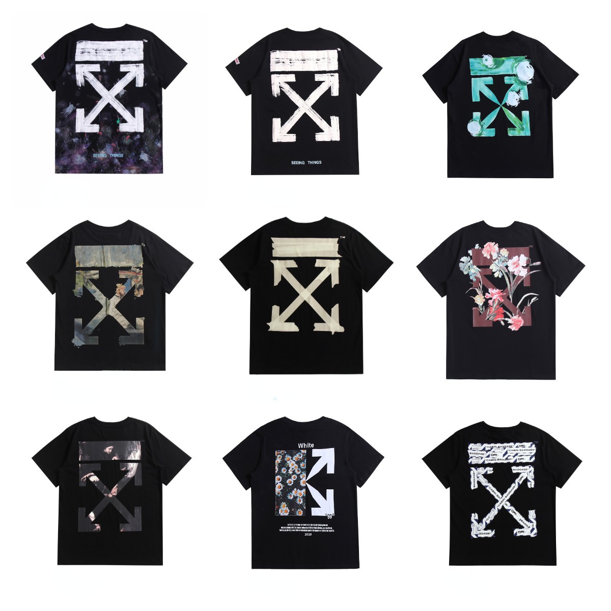 OFF WHITE OMAA038R21JER002 White Cotton T-Shirt
