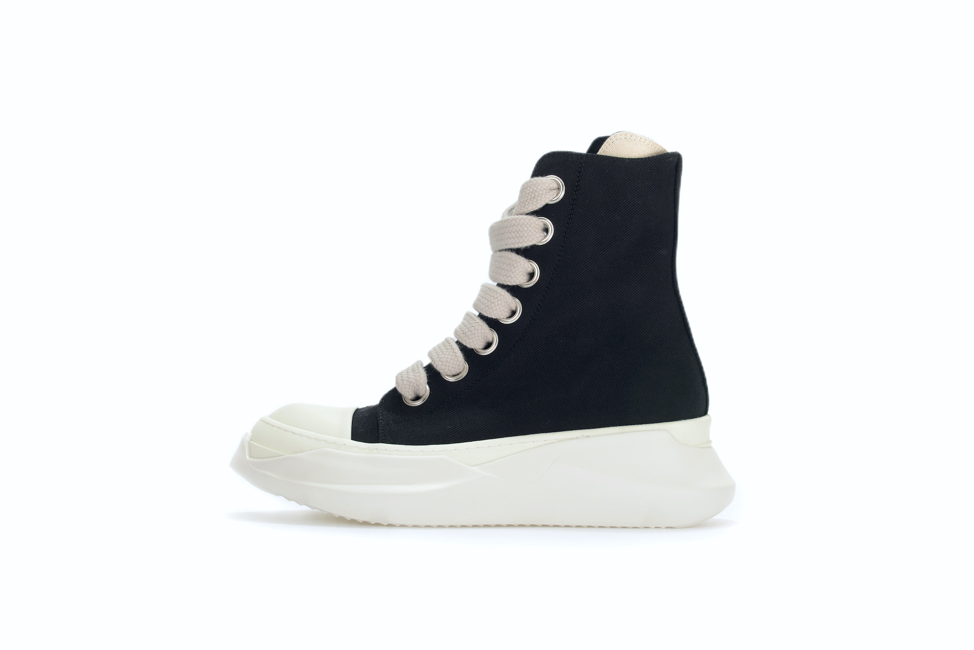 Rick Owens Ramones High-Top Black Canvas Men's Shoes