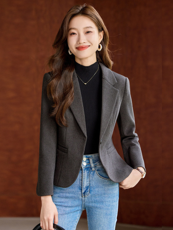 Long Sleeve Suit Coat Woolen Women's Autumn and Winter Explosions High-end Sense Small Stylist Short Suit Top High-end