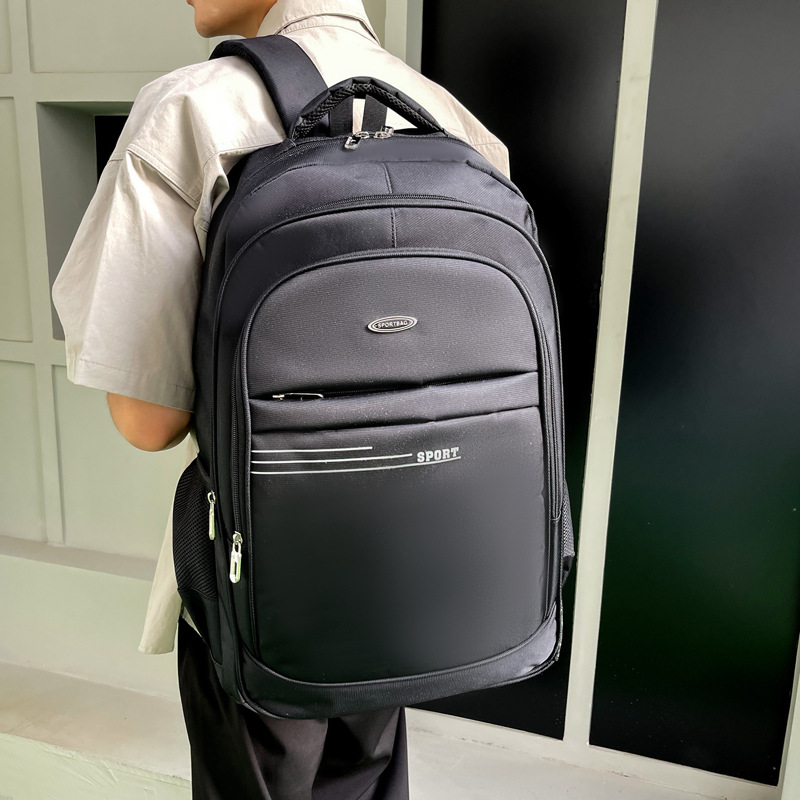 Cross-Border New Men's Backpack Travel Bag Waterproof Large Capacity Student School Bag Casual Simple Business Computer Bag