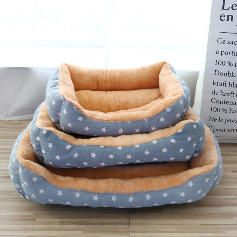 Pet warm nest Arctic Velvet thickened rectangular kennel small and medium dogs and cats linen wear-resistant non-slip pet supplies wholesale