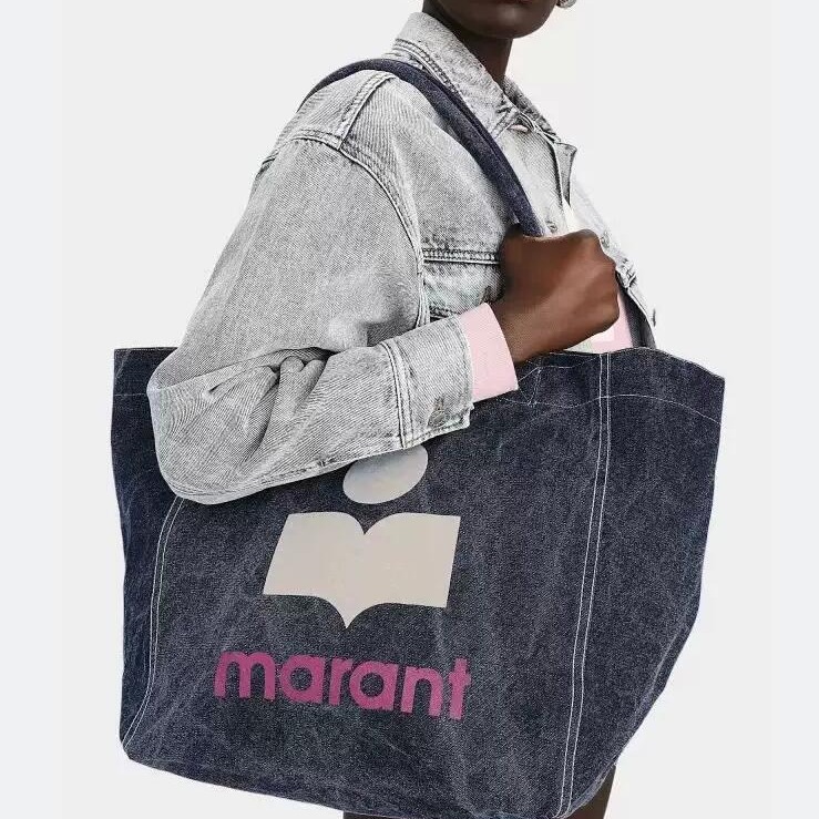 Japanese South Korea Casual Letter Printed Canvas Bag Shoulder Bag Women's Large Capacity Tote Bag Denim Mummy Bag Foto QC de 1688 na Qualit.ly