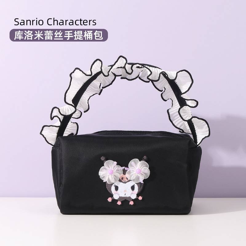 Sanrio genuine authorized cute coolomi lace girl heart handbag large capacity Travel Travel storage