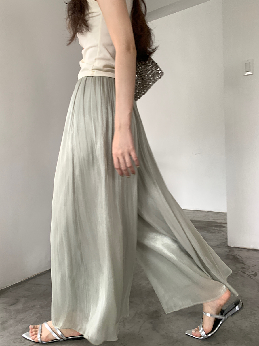 [Lreaming Breeze] Ge Ming High-Waisted Lazy Wide-Leg Gauze Pants Women's Summer New Casual Pants X5538F