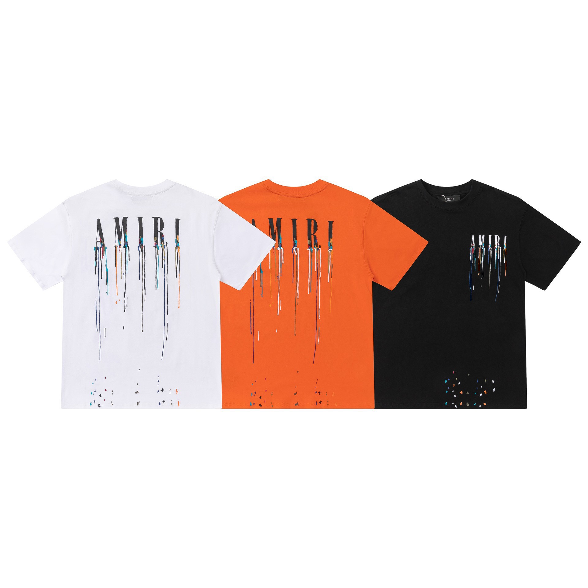 Cross-Border 2024 Spring and Summer New Amiri Tear-Pattern Short-Sleeve T-Shirt, Unisex Trendy Brand, Loose Fit Couple Style QC-foto från 1688 på Qualit.ly