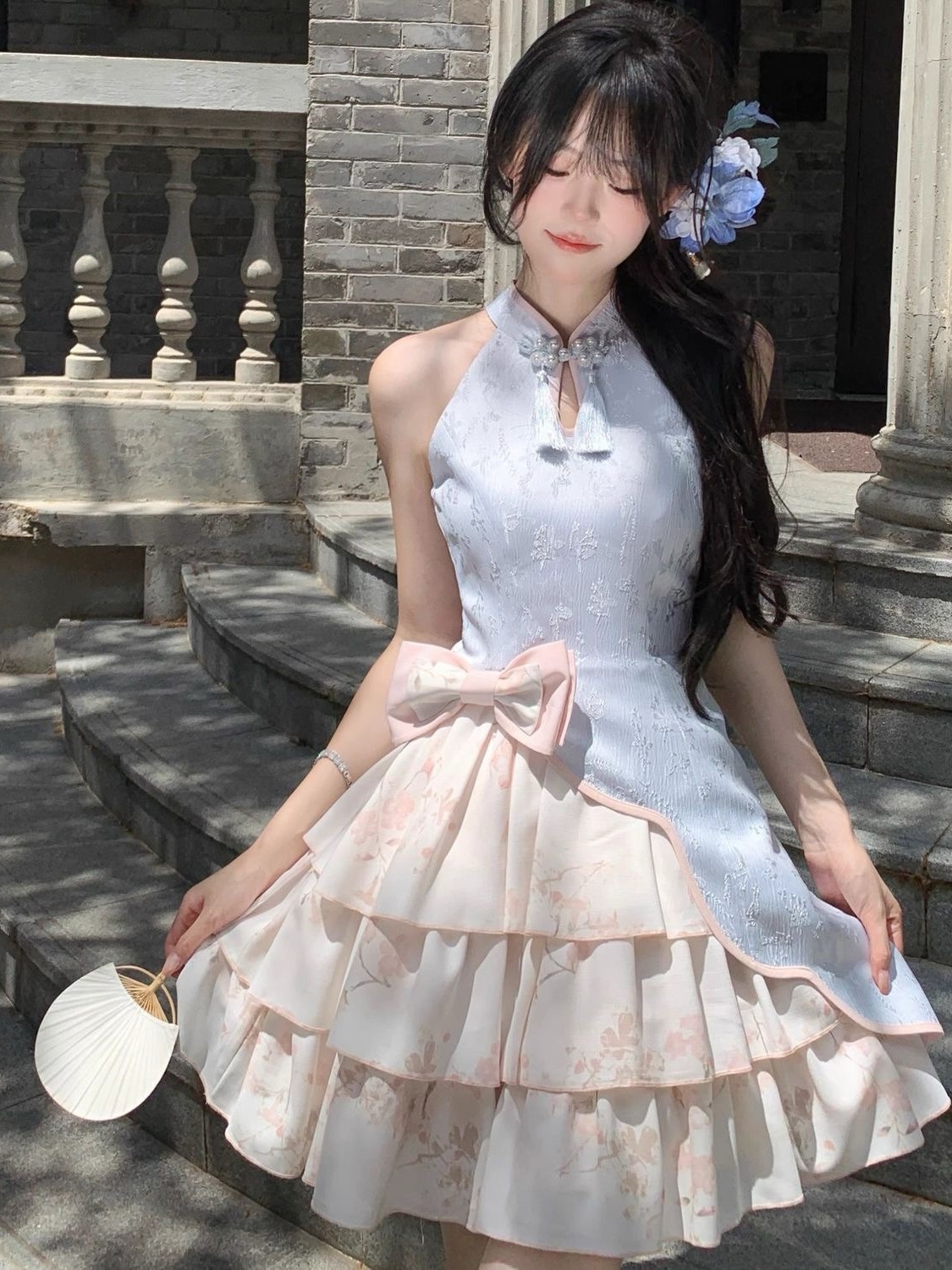 New Chinese-Style Improved Retro Slim-Fit Niche Simple Ultra-Fairy Gentle and Cute Short Qipao Dress (High Quality)