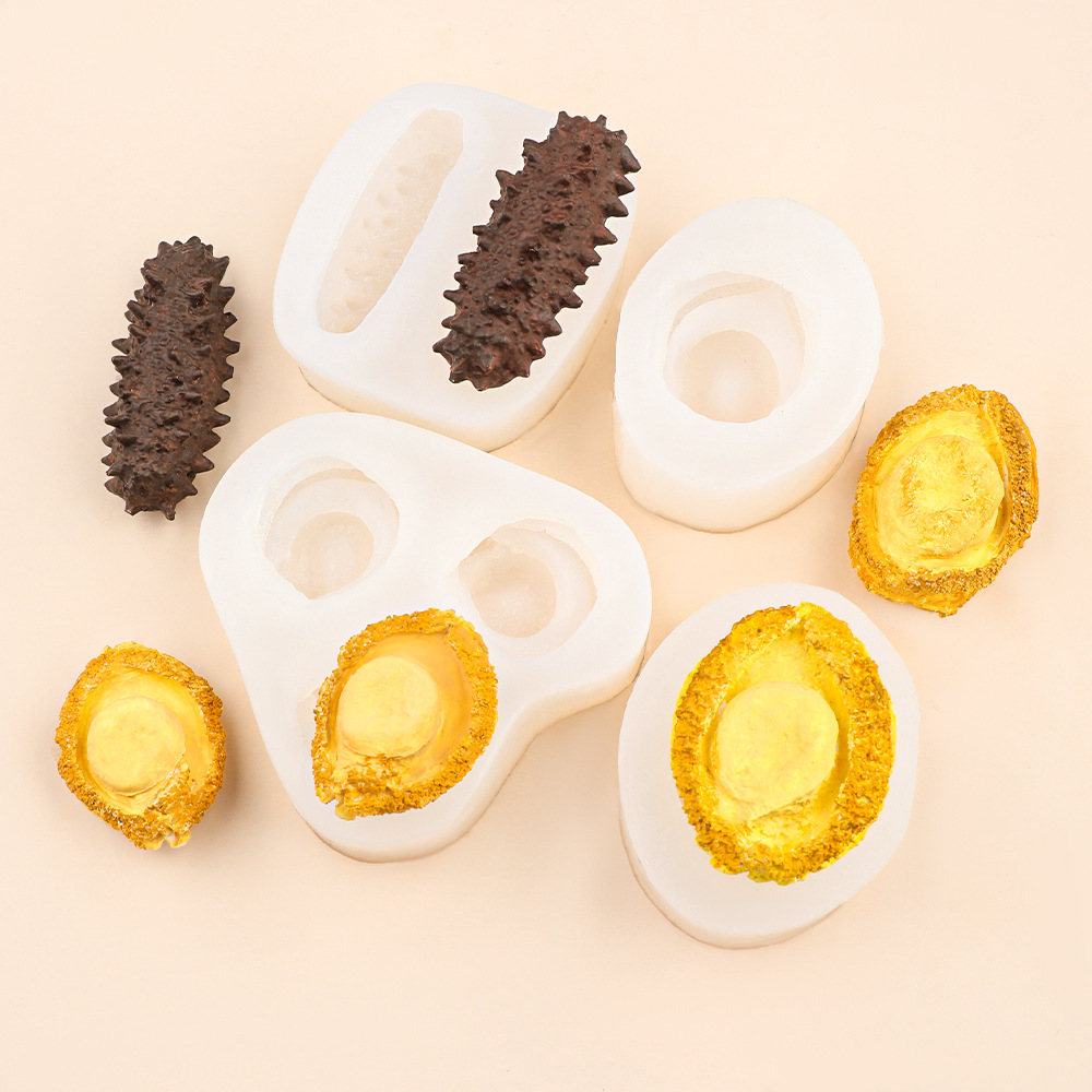 2 even sea cucumber 3 even small abalone aromatherapy candle cake decoration silicone mold vegetarian abalone pinch music plaster ornaments