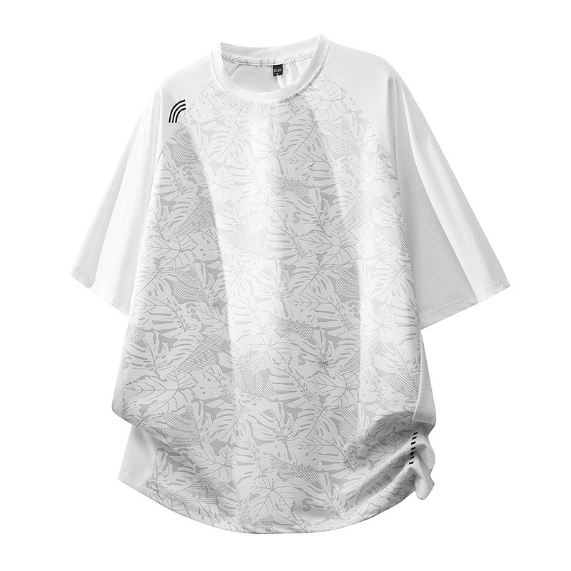 Summer New Quick-Drying Short-Sleeved T-Shirt for Men, Ice Silk Cool Feeling, Large Size M-8Xl, Shipped Tonight, White, Gray, Black