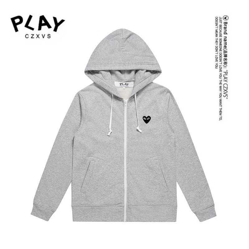 PLAY CZXVS Grey Zip-Up Hoodie