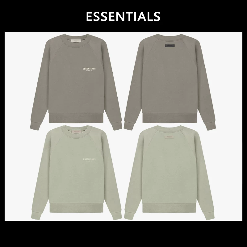 Ningbo Original Factory】Fog Kimi Essentials Sweatshirt with Double Lining and Fleece, Round Neck Pullover Long Sleeve Sweatshirt for Men