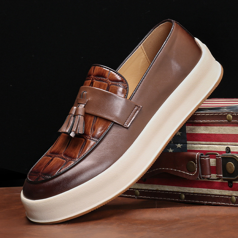 9615 Loafers Leather Shoes Men's Summer Youth British Style Lazy Loafers Casual Shoes Cross Border