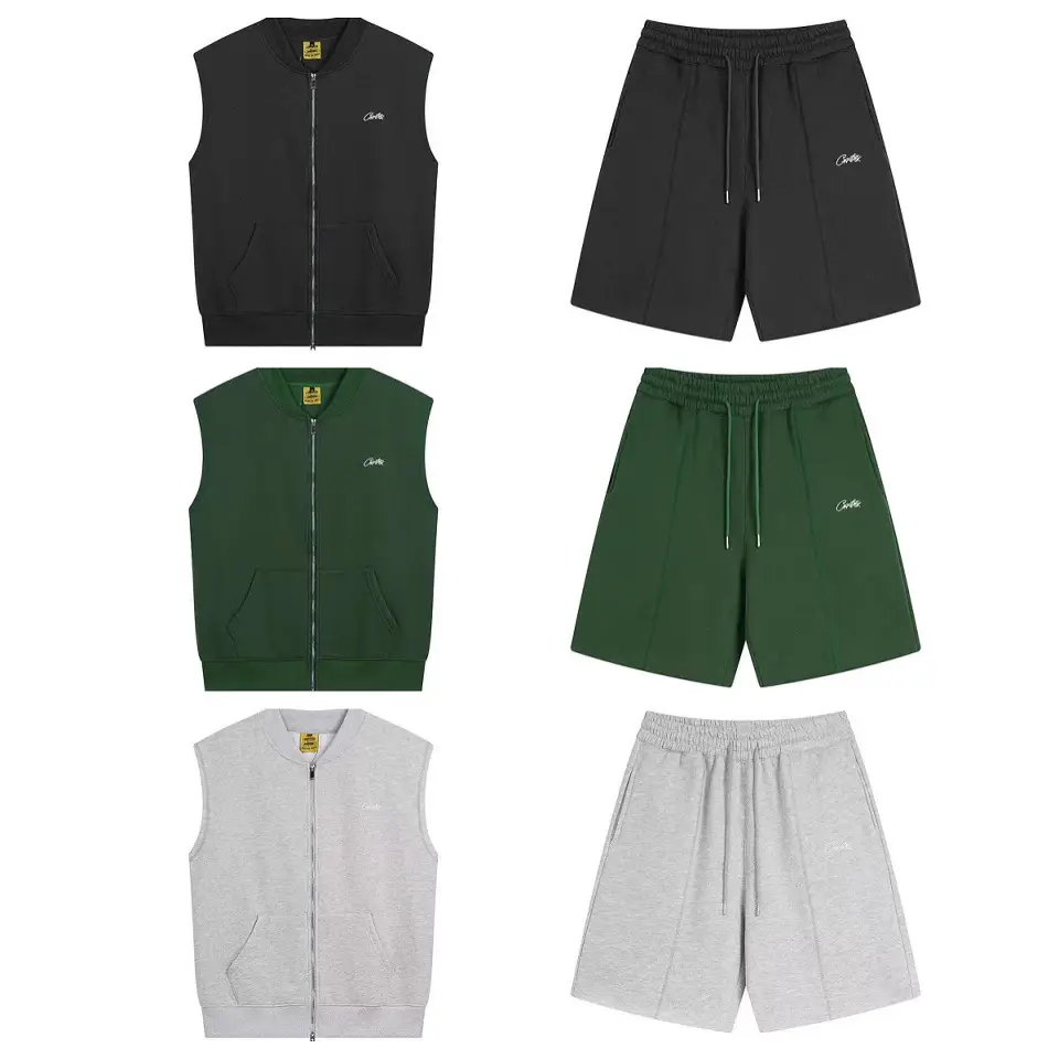 Embroidered Letter Zipper Sleeveless Vest European and American High Street Fashion Brand Sports Casual Suit Ins