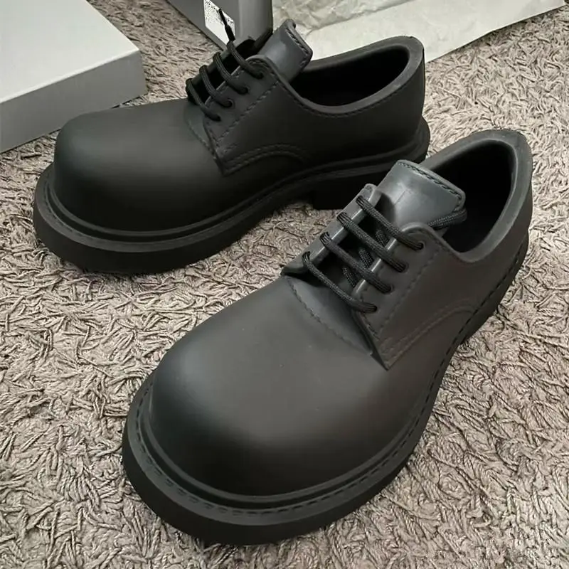 2024 Paris Chunky Derby Shoes for Men and Women, Thick-Soled, Low-Top Leather Shoes with Height Increase, Mickey British Casual Style, Versatile