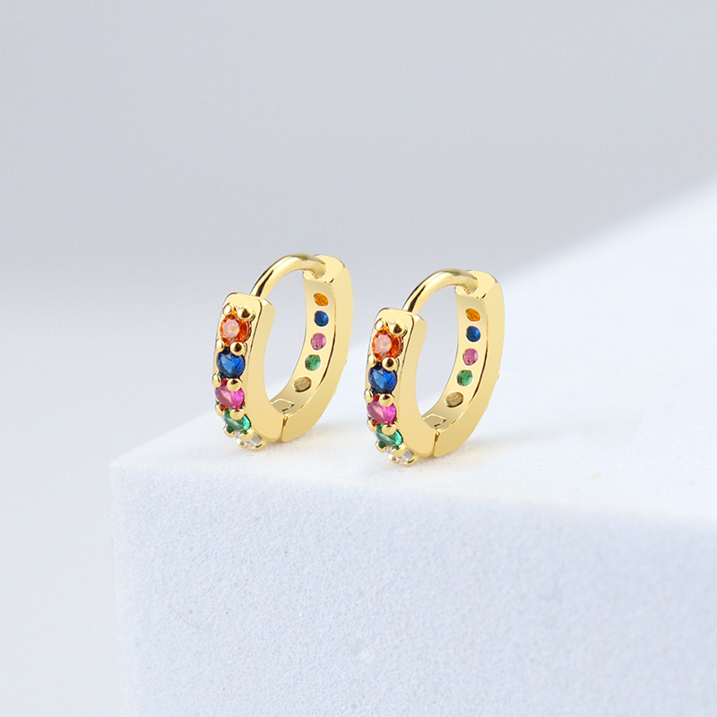 Europe and the United States zircon nose ring perforated jewelry copper inlaid zircon nose ring explosions cross-border color zirconium puncture products factory direct sales