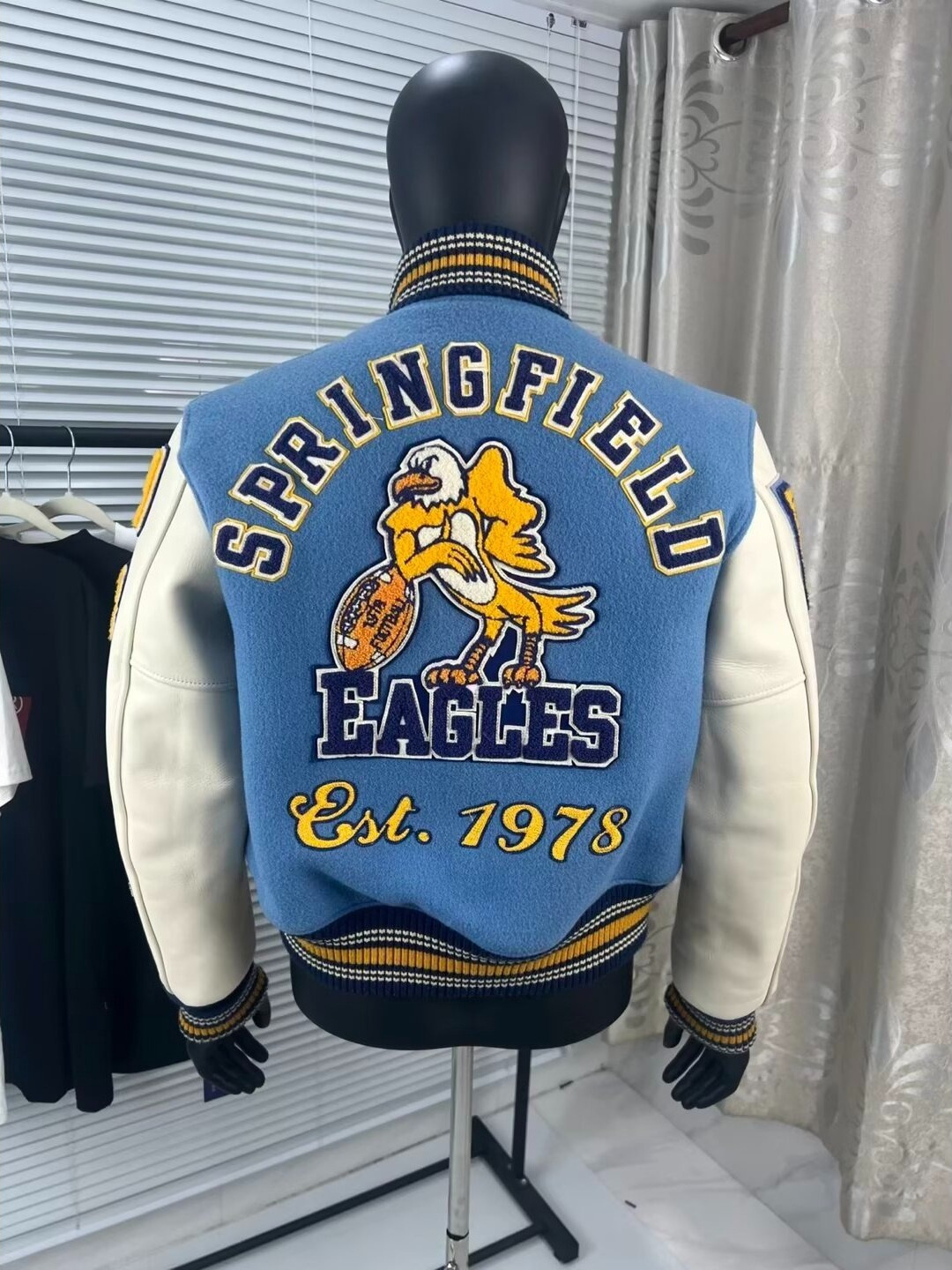 Cross-Border Baseball Jacket Oriental 1978 Autumn/Winter American-Style Embroidered Baseball Jacket Trendy Eagle Padded Top Jacket Coat