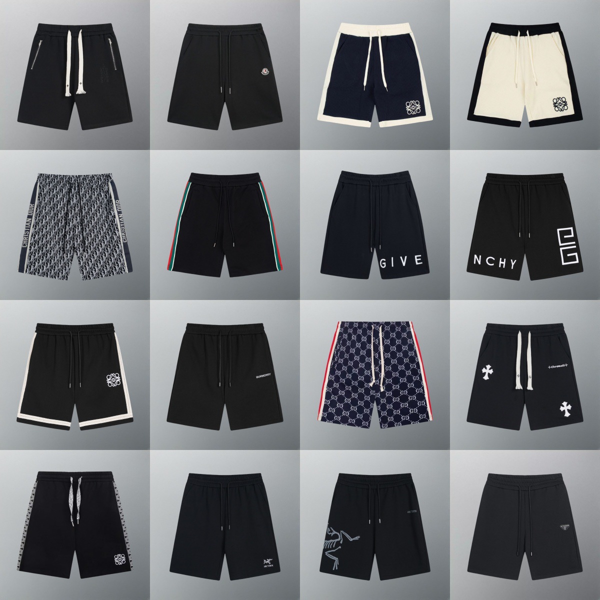 Givenchy Black Shorts with White Logo QC 照片，来自 1688 Qualit.ly