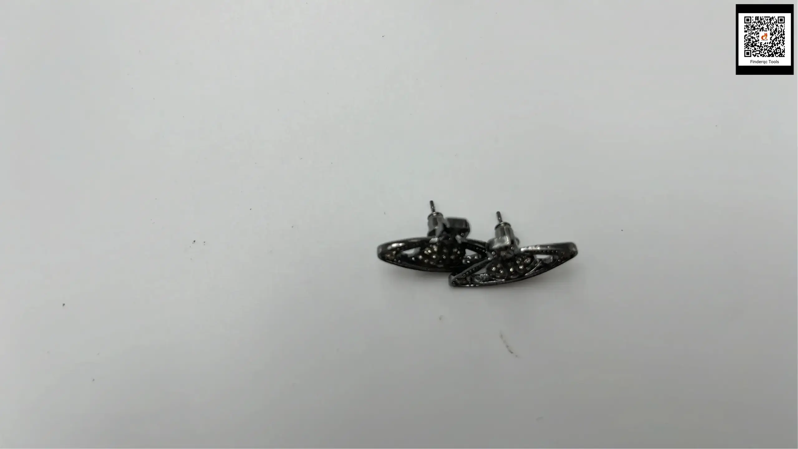 Titanium Black Full Diamond Saturn Earrings-A8071