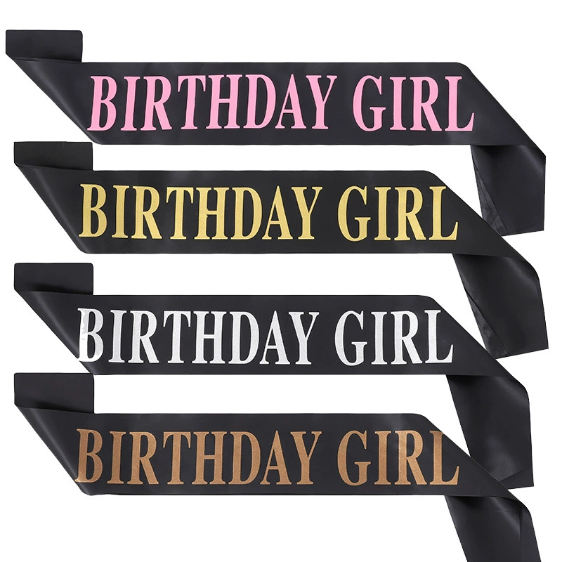Cross-Border Best-Selling Birthday Girl Party Shoulder Straps Etiquette Straps Birthday Girl Party Decoration Shoulder Straps