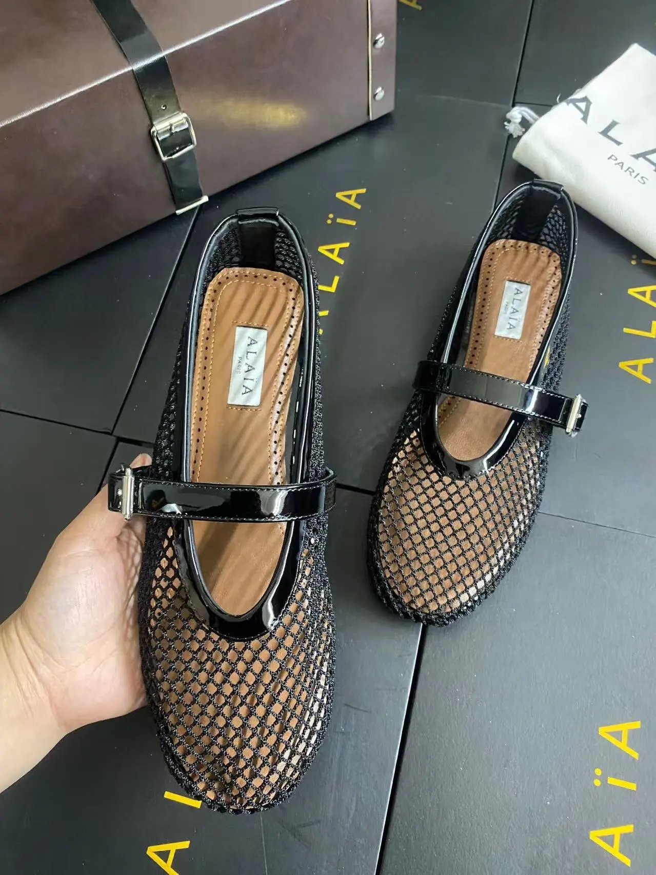 ALAIA PARIS mesh flats
