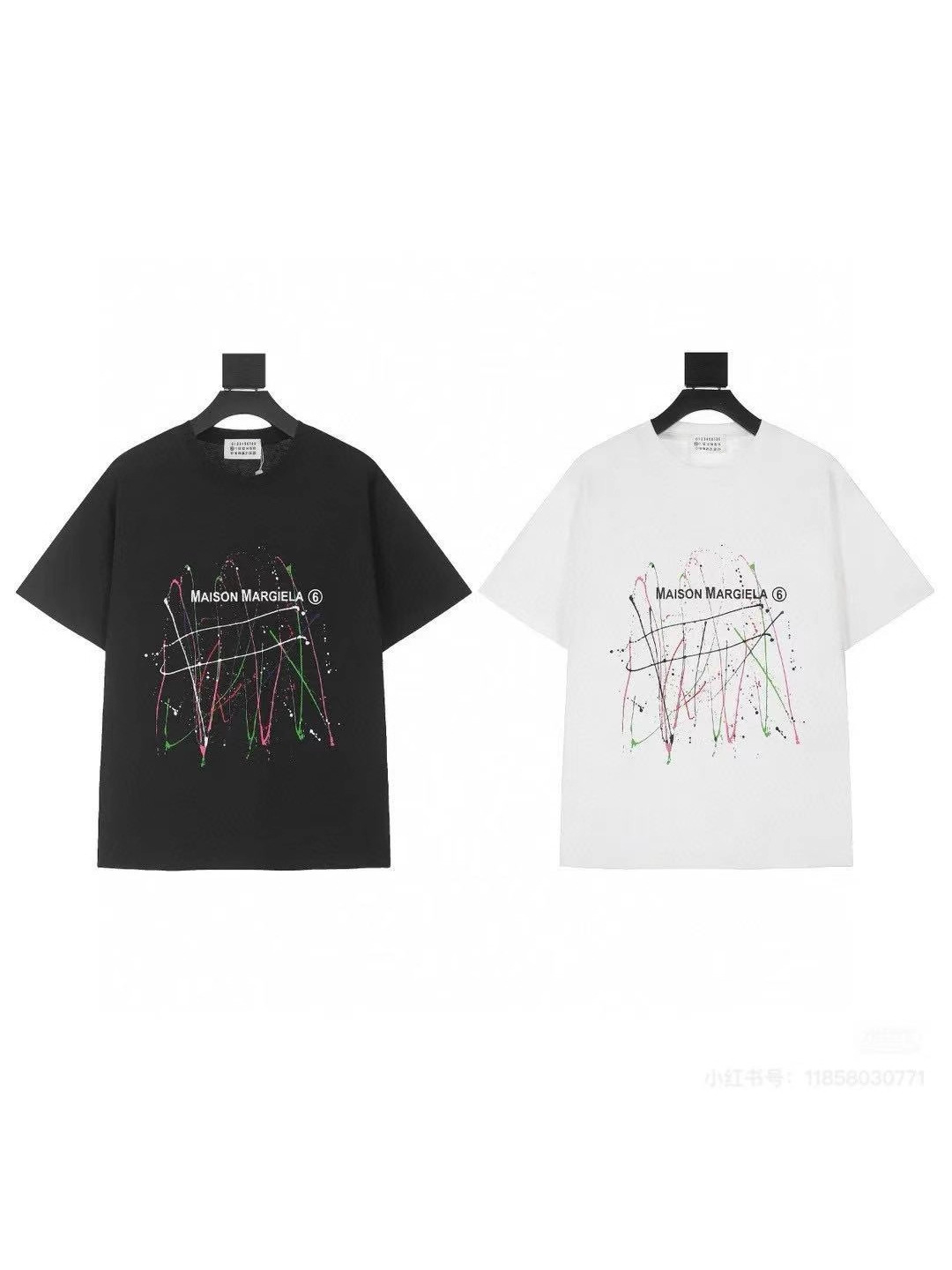Foreign Trade Maison Margiela Mm6 Pure Cotton Double Yarn Digital Printed Short-Sleeved T-Shirt for Men and Women